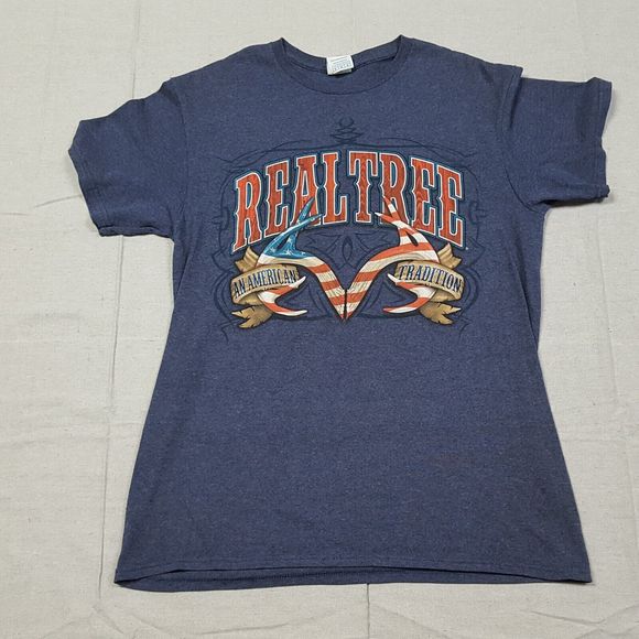Realtree Other - Realtree Shirt Mens Medium Gray Short Sleeve Pullover Spell Out Graphic Tee